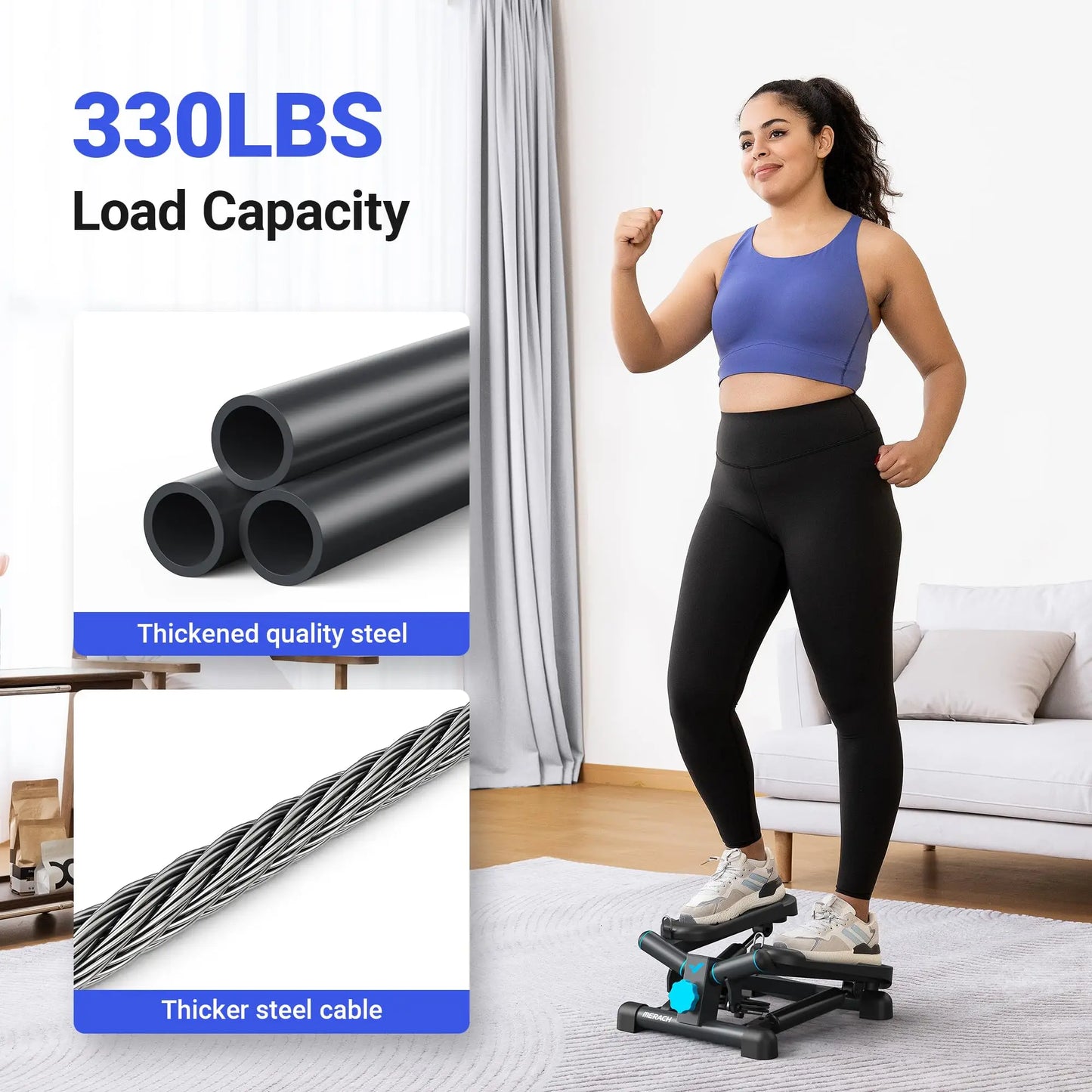 Mini Stepper Exercise Equipment with Resistance Band for Fitness