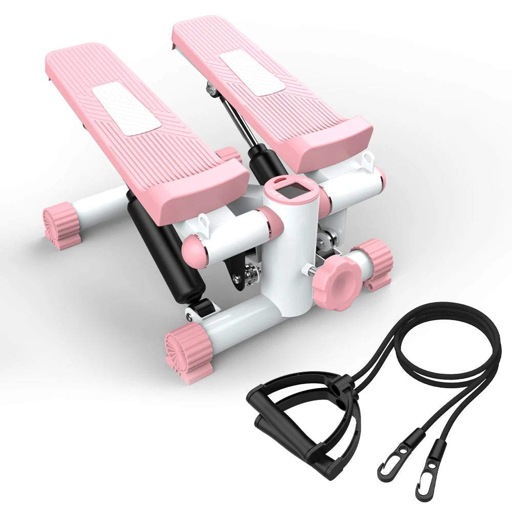 Mini Stepper With Resistance Band 300LBS Hydraulic Fitness LCD Display