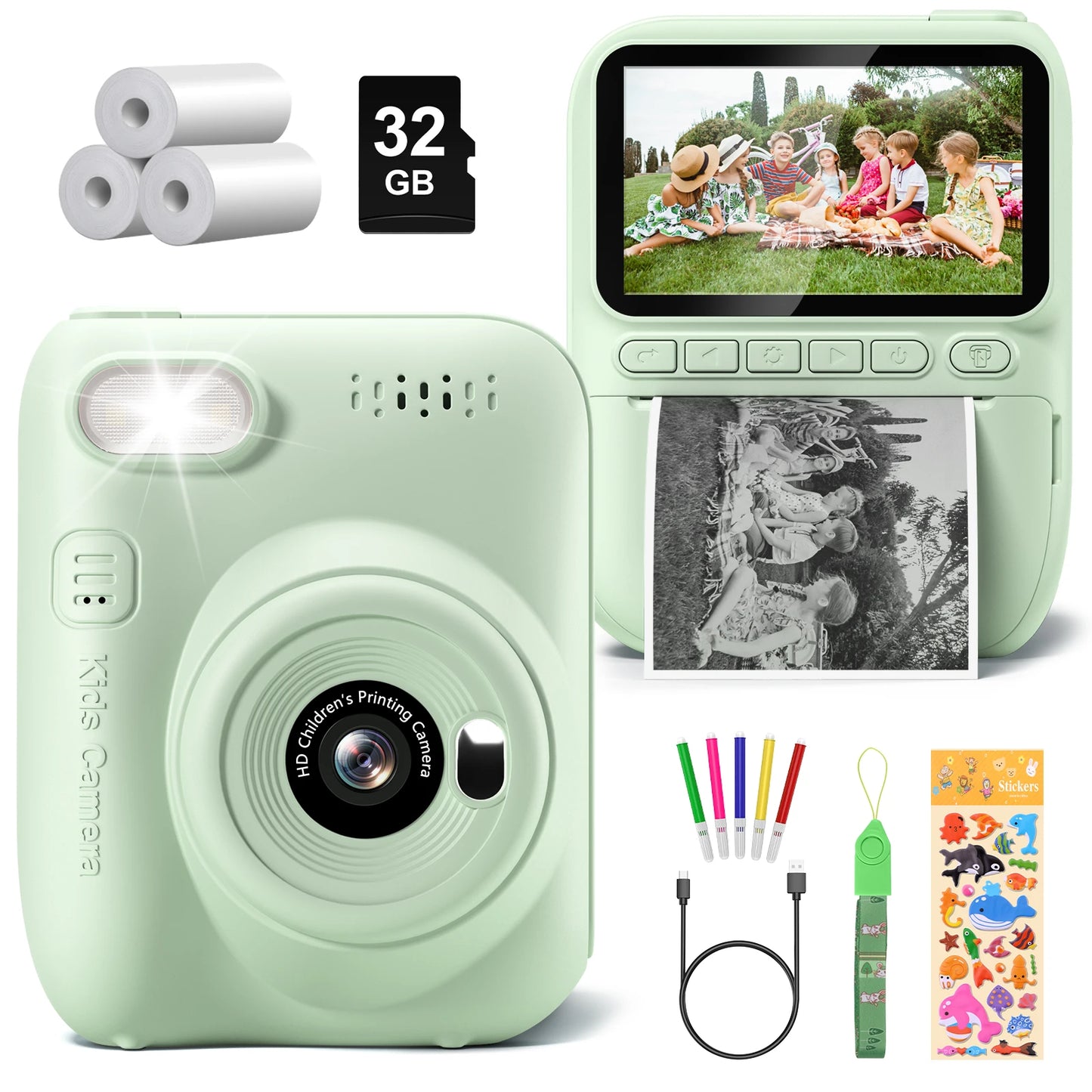 Kids Instant Print Camera 3.0 Mini Digital Camera 1080P
