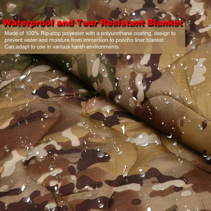Tactical Army Poncho Liner Camouflage Woobie Blanket 58x82