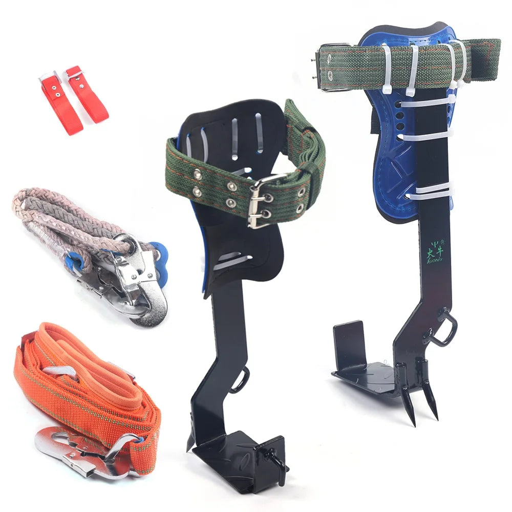 Tree Climbing Spike Set Portable Piercing Tree Climbing Tool with Safety Belt Load 100kg