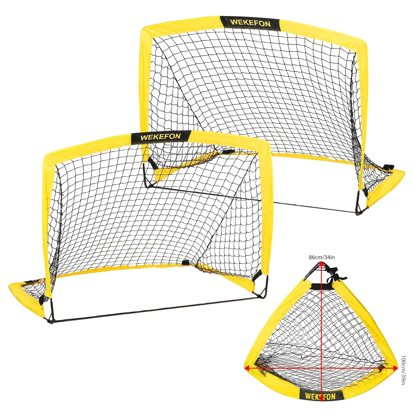 Soccer Goals Set of 2 - Size 3.6'x2.7' Portable Foldable Net