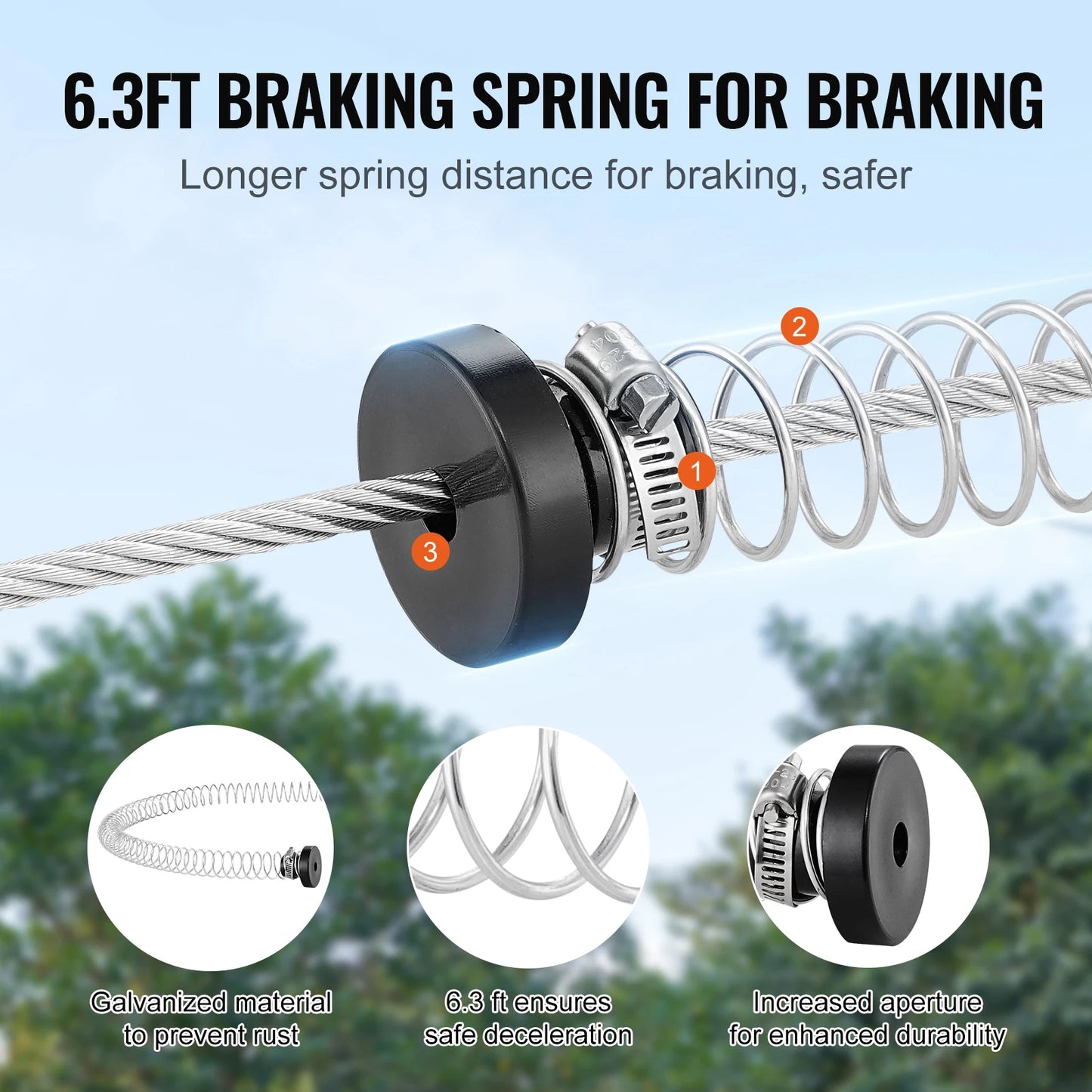 Outdoor Zipline Kit With Stainless Steel Harness Seat