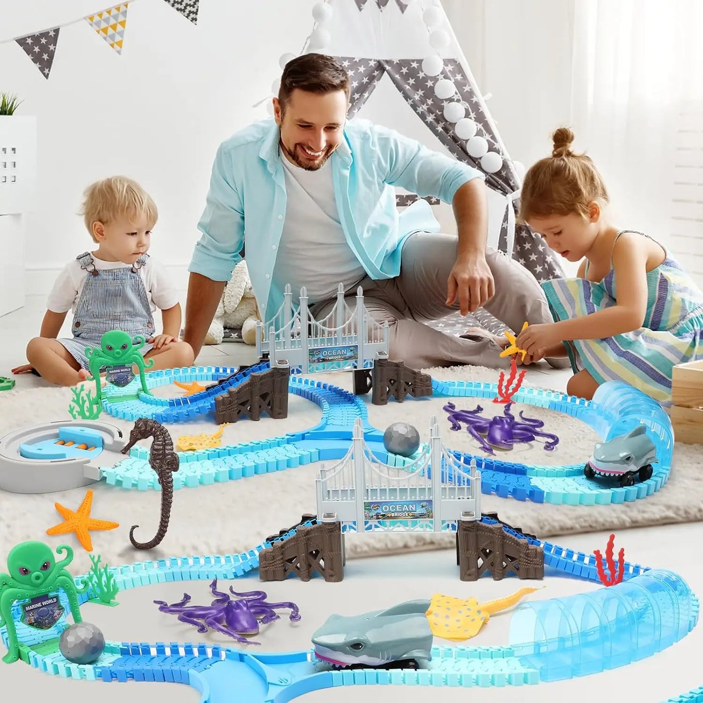 Track Toys Shark Race Car Toy for Boys Girls Age 3 Plus