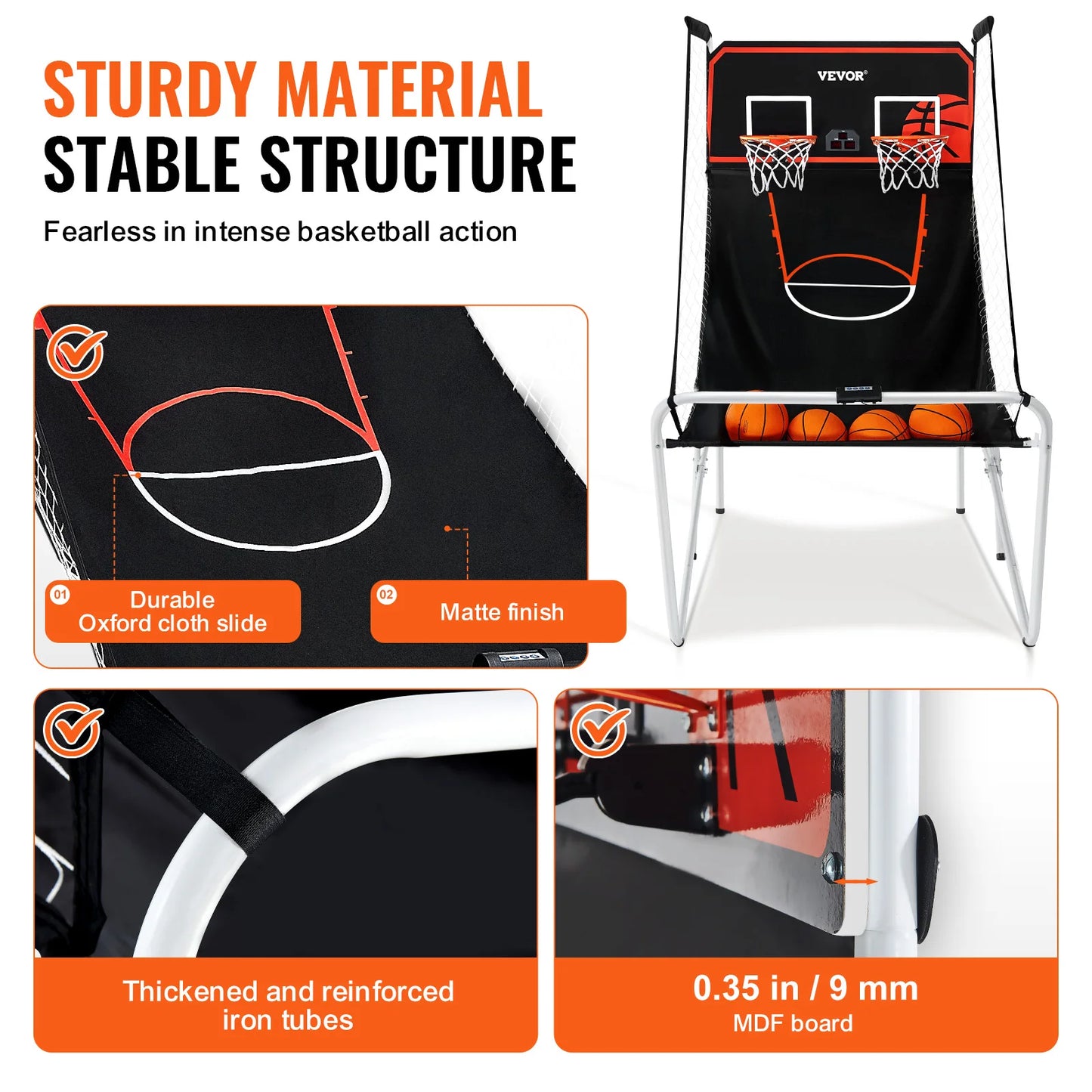 VEVOR Foldable Basketball Arcade Game 2 Player Indoor Fun