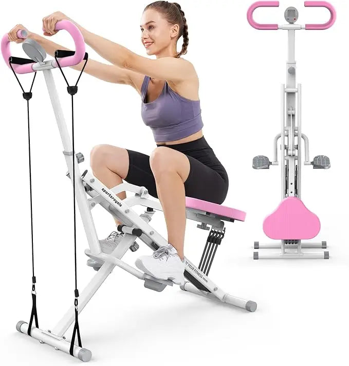 YTYIN Pink Squat Machine Core Exercise Equipment