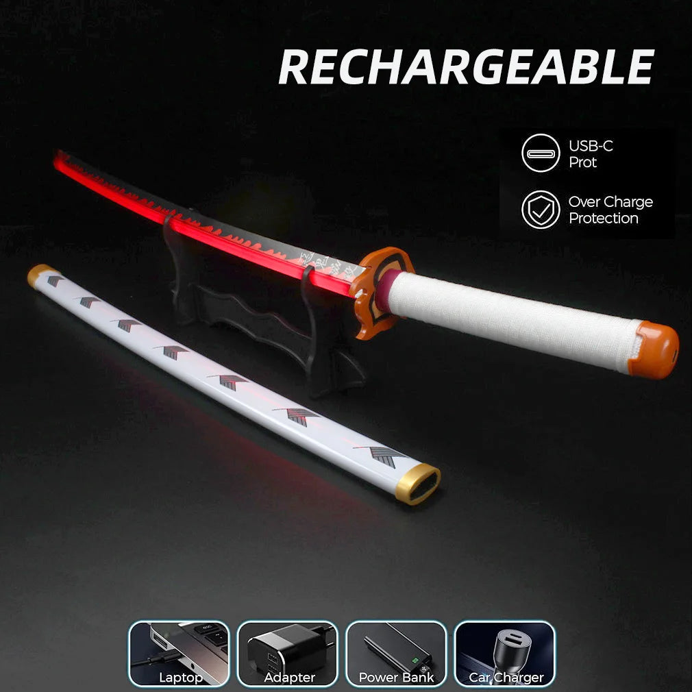 41 Inch Led Light Up Demon Slayer Sword Katana With Belt