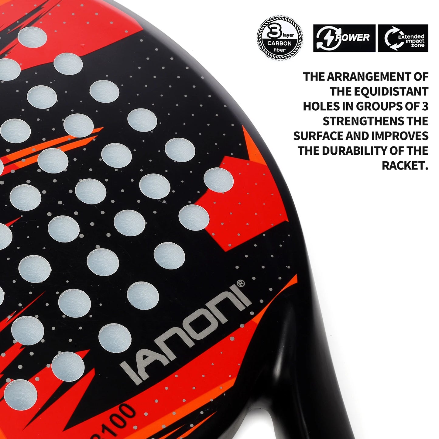 Padel Racket Carbon Fiber Surface with EVA Memory Flex Foam Coret