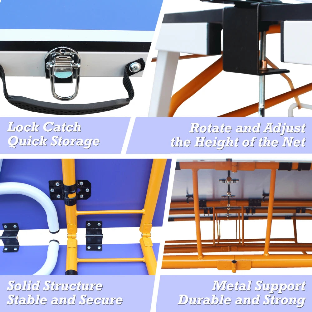 Portable Foldable Table Tennis Set With Two Paddles