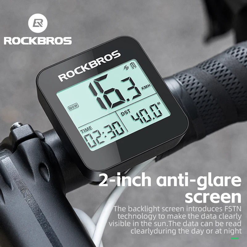 Rockbros Bike Computer GPS Speedometer Waterproof Wireless Stopwatch for Road and MTB
