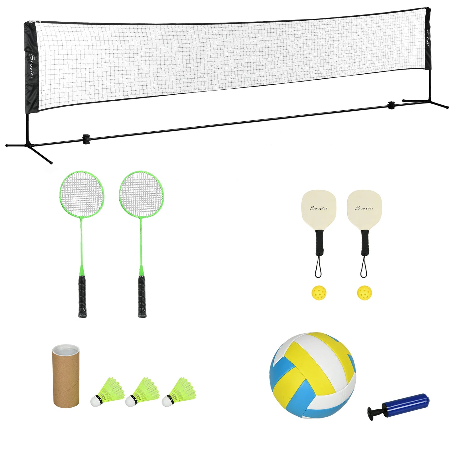 Soozier 17ft Badminton Set for Pickleball and Volleyball