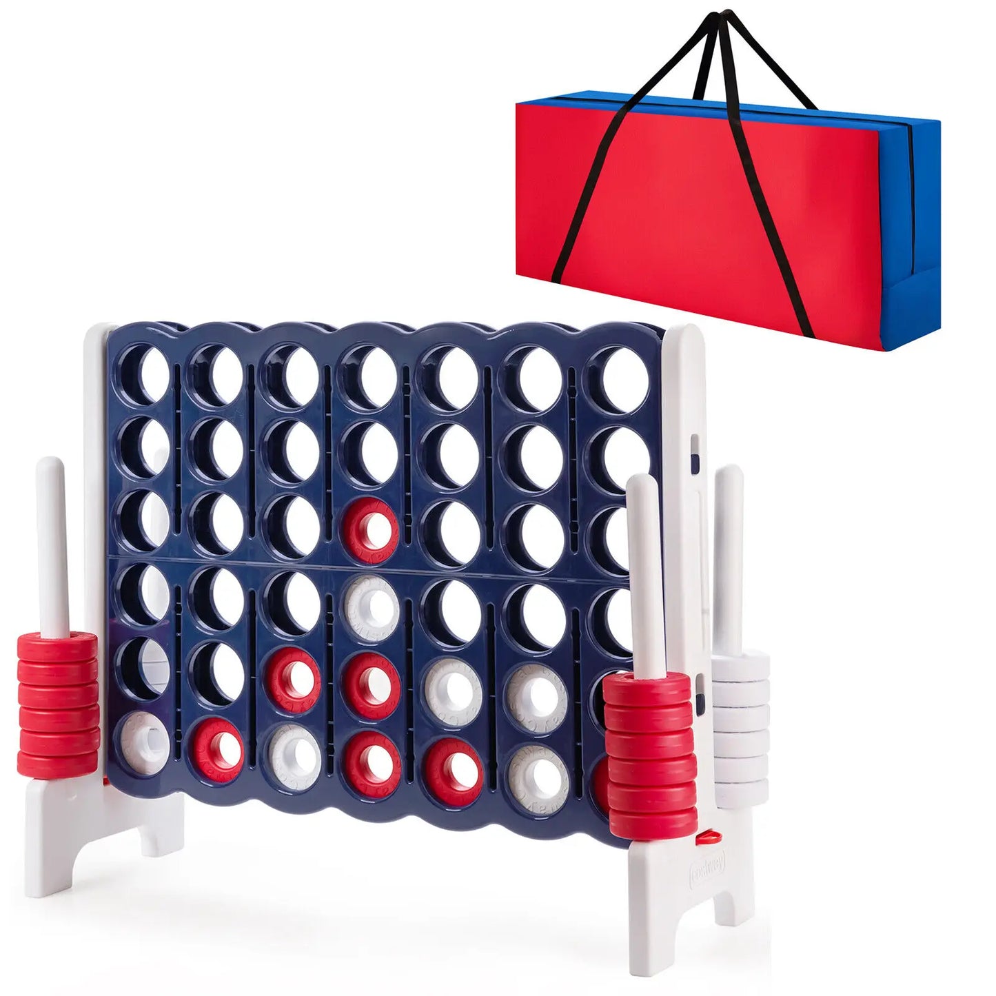 Costway Giant 4-In-A-Row 4-to-Score Game W/Bag Indoor Outdoor Party Family Connect Game