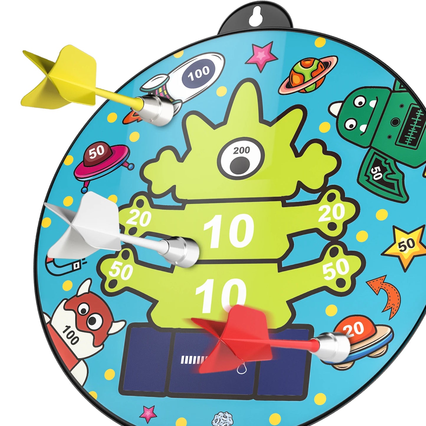 14 Piece Double Sided Magnetic Dart Board For Kids Play