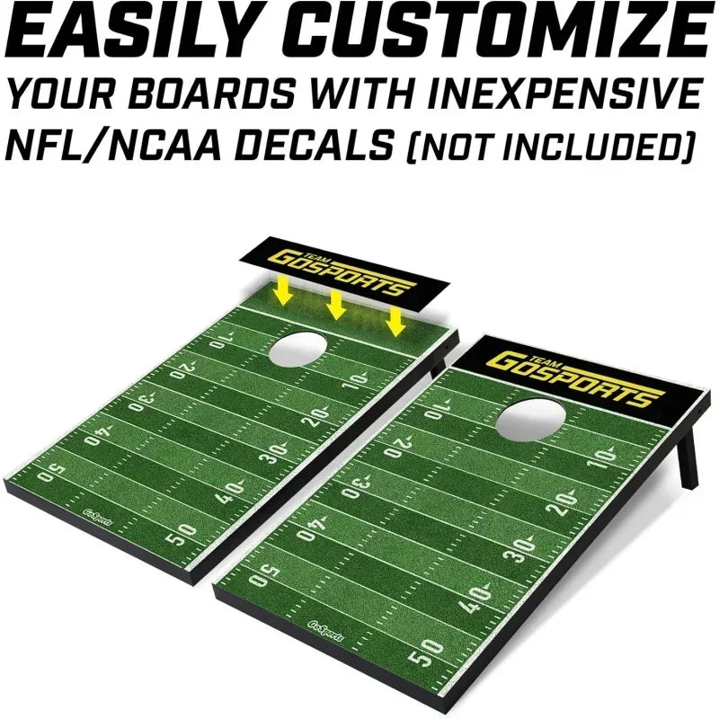 Classic Cornhole Set – Includes 8 Bean Bags, Travel and Game Rules (Choice of Style)