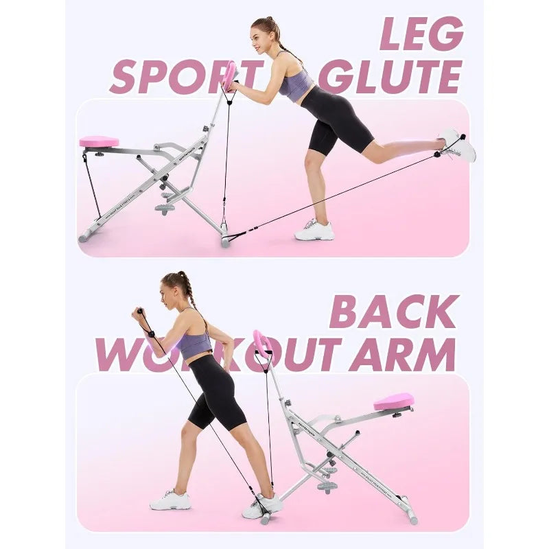YTYIN Pink Squat Machine Core Exercise Equipment