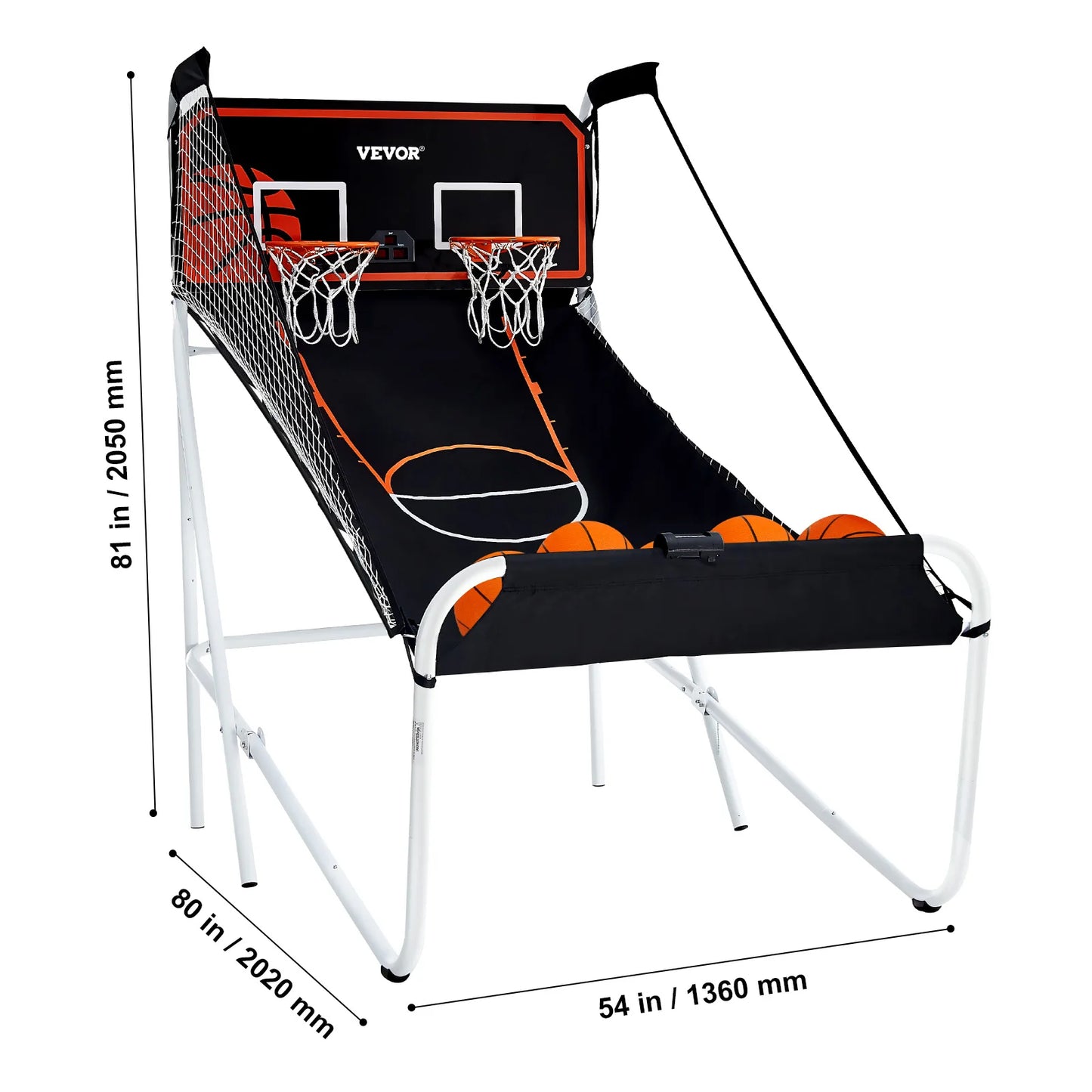 VEVOR Foldable Basketball Arcade Game 2 Player Indoor Fun