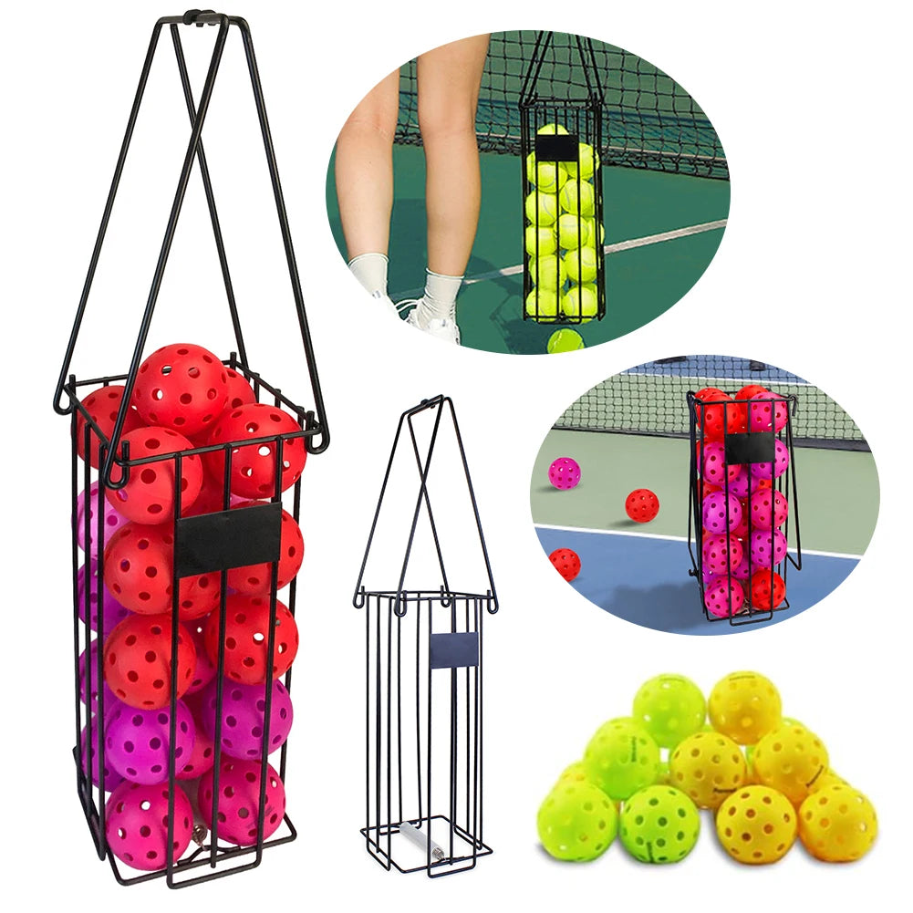 JOCESTYLE Tennis Ball Hopper With Handle 25 Ball Capacity
