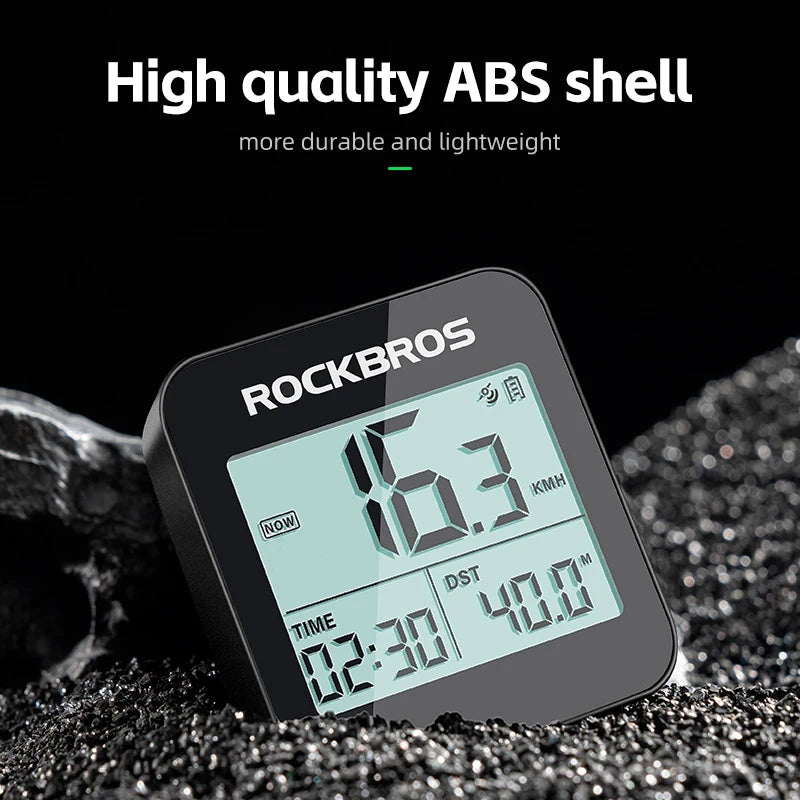 Rockbros Bike Computer GPS Speedometer Waterproof Wireless Stopwatch for Road and MTB