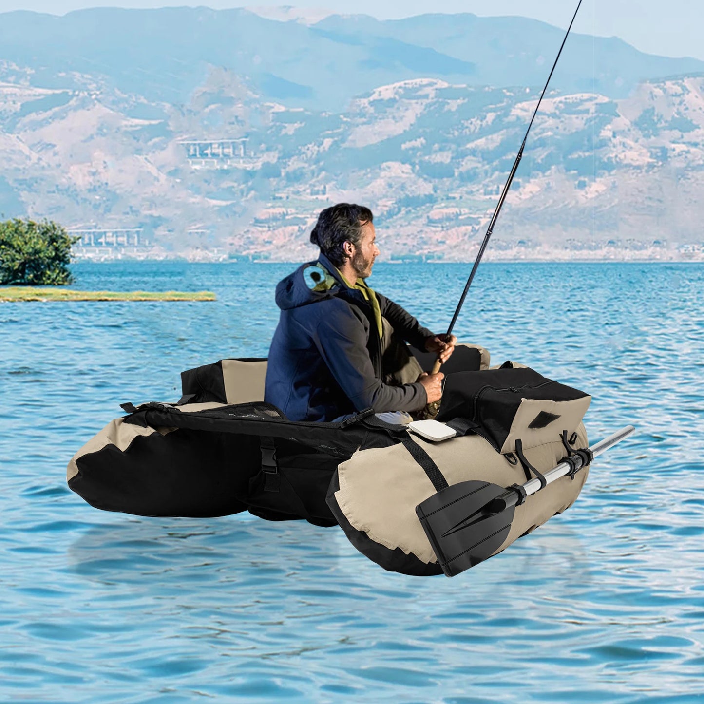 Inflatable Fishing Boat Strong Load Capacity for Lakes Rivers