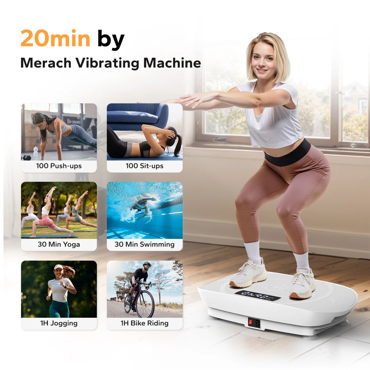 Merach Vibration Plate Whole Body Fitness Platform Trainer