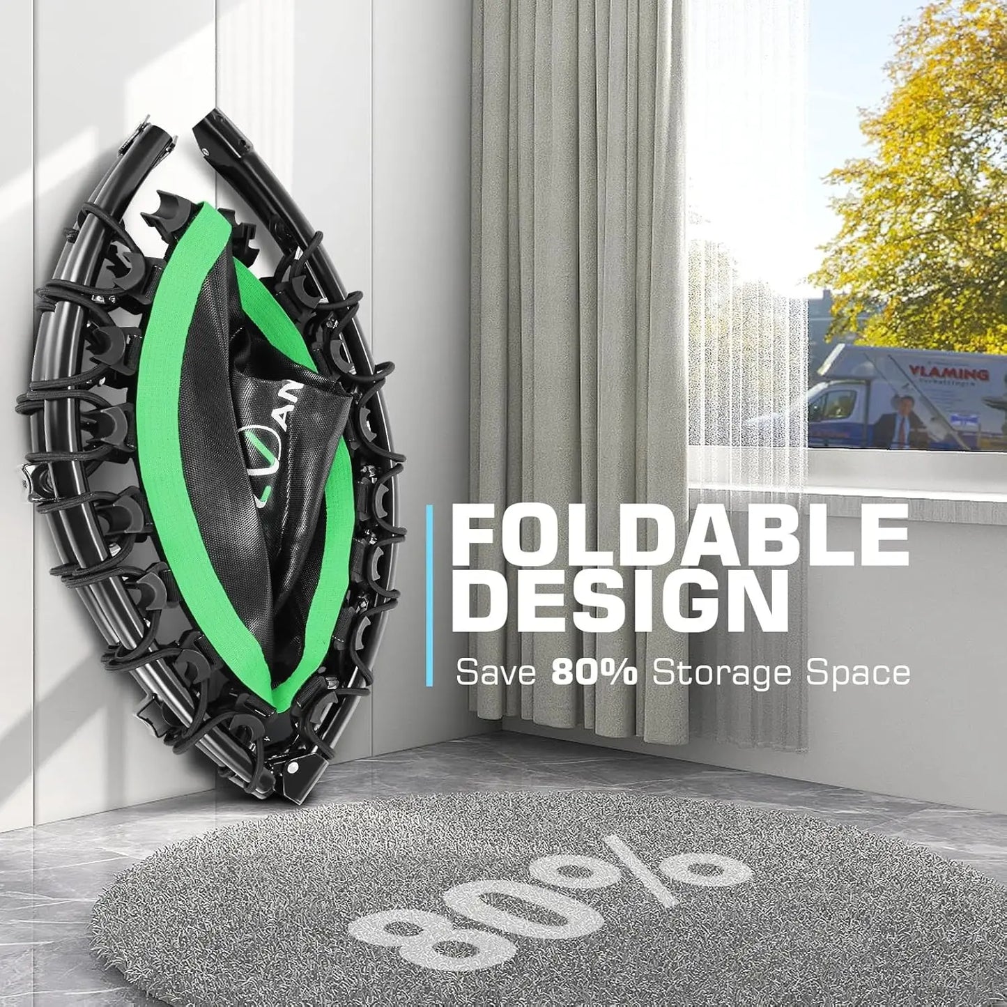 Foldable Indoor Outdoor Trampoline For Adults 550 Lbs Load
