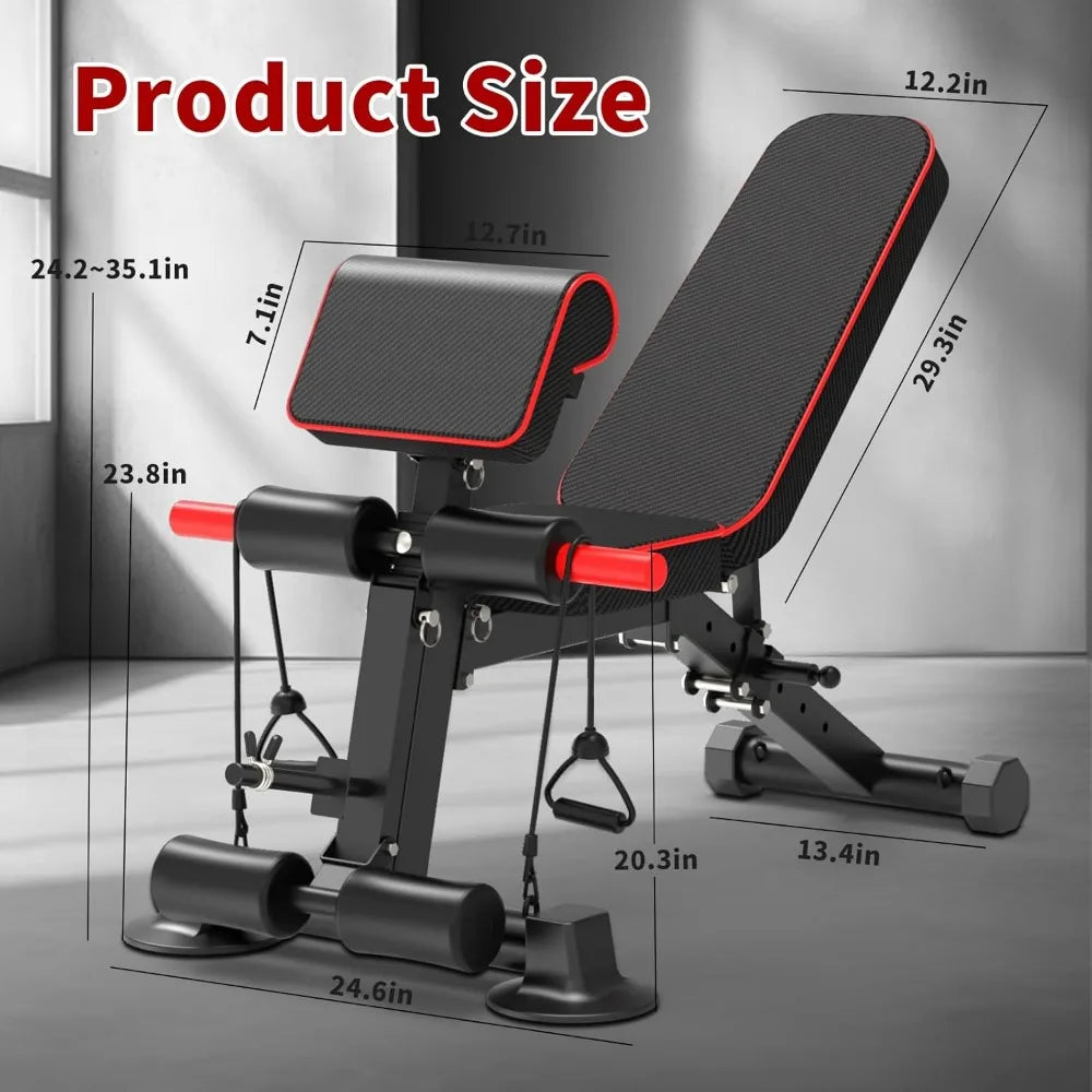 Adjustable Weight  Workout Bench Foldable Home Gym Full Body Workout