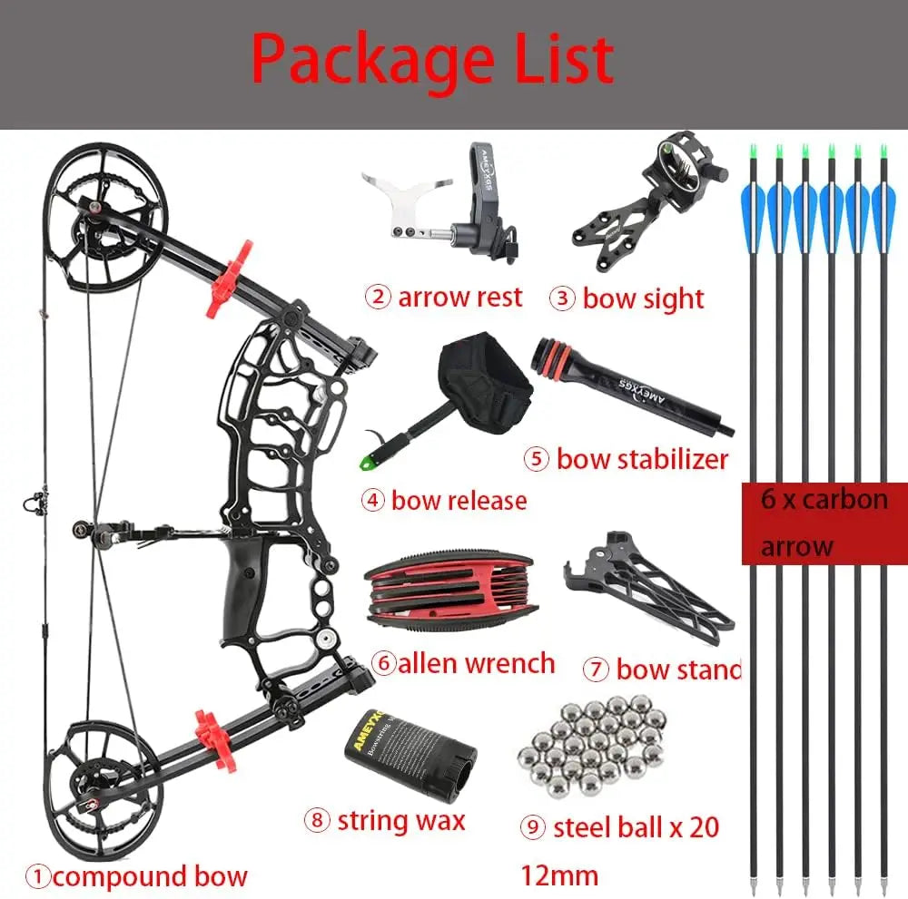 type 3 Compound Bow Catapult Bow for Steel Ball and Draw Weight 40-65lbs Adjustable Short-Axis
