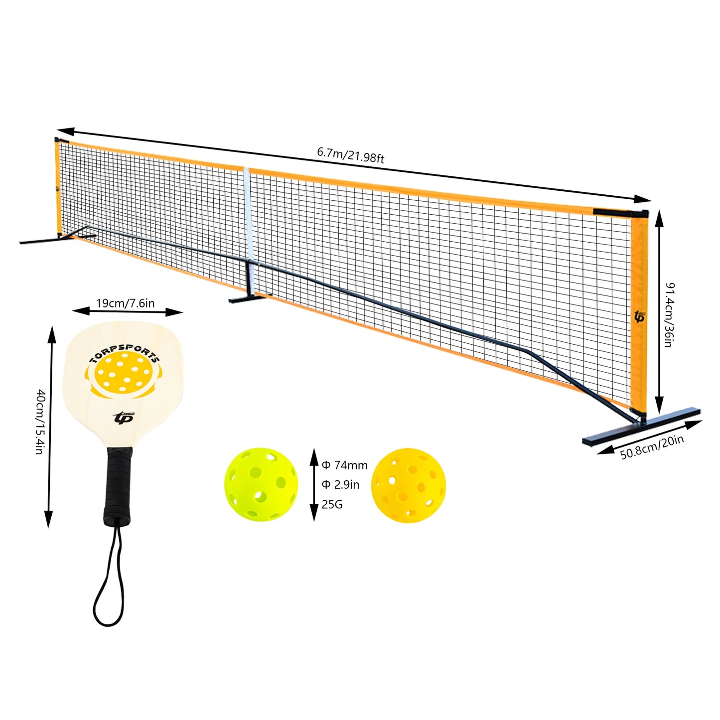 Portable Pickleball Net Set with 4 Pickleball Paddles  Carry Bag