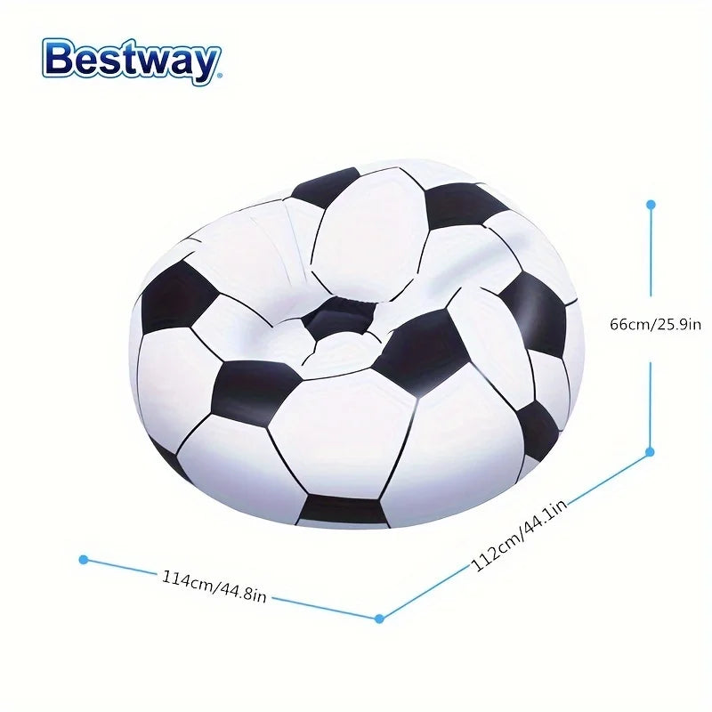 Inflatable Soccer Chair Sofa For Pool Backyard Game Day