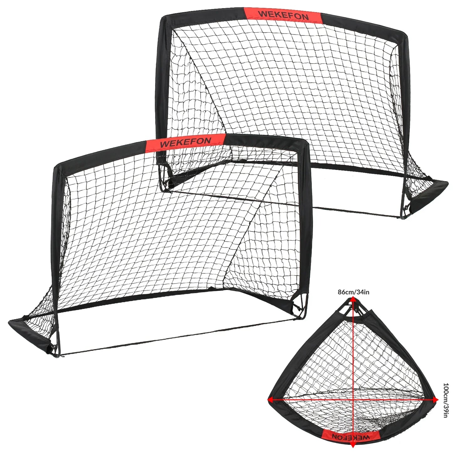 Soccer Goals Set of 2 - Size 3.6'x2.7' Portable Foldable Net
