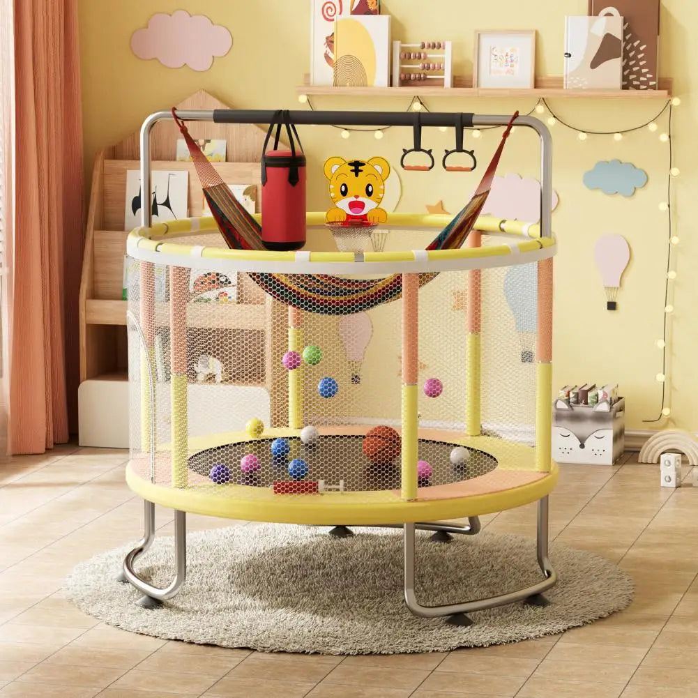 Baby Toddler Trampoline With Basketball Hoop Enclosure Net