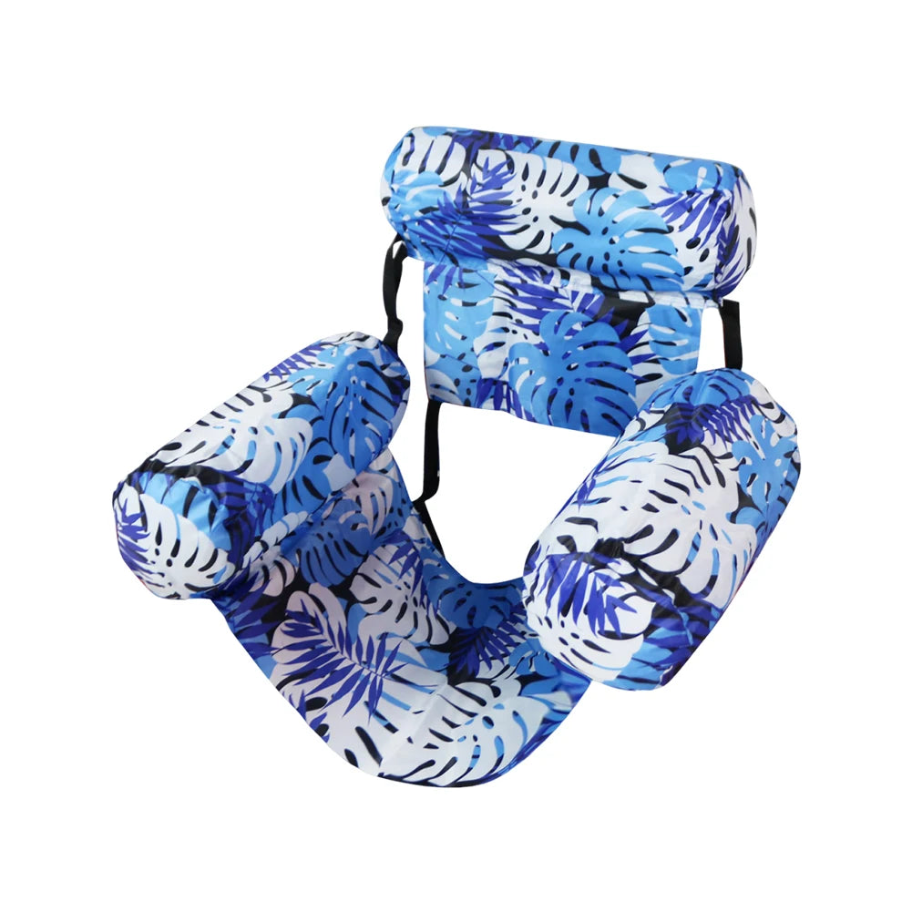 Inflatable Pool Float Floating Lounger Chair with Arm and Backrest