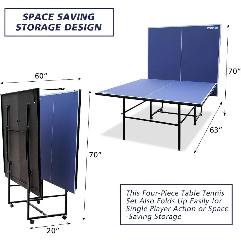 Foldable Table Tennis Table With Paddles And Balls Included