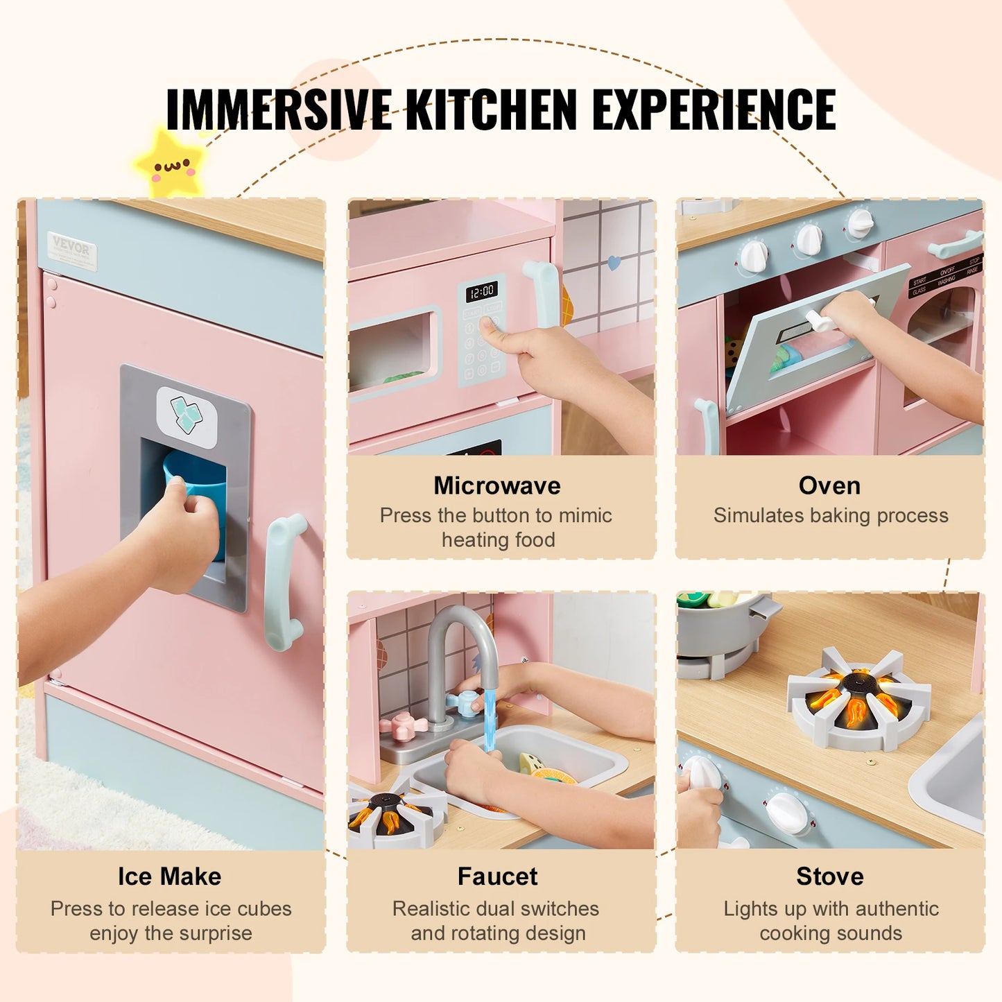 Pretend Play Cooking Toy Chef Playset Kitchen Accessories