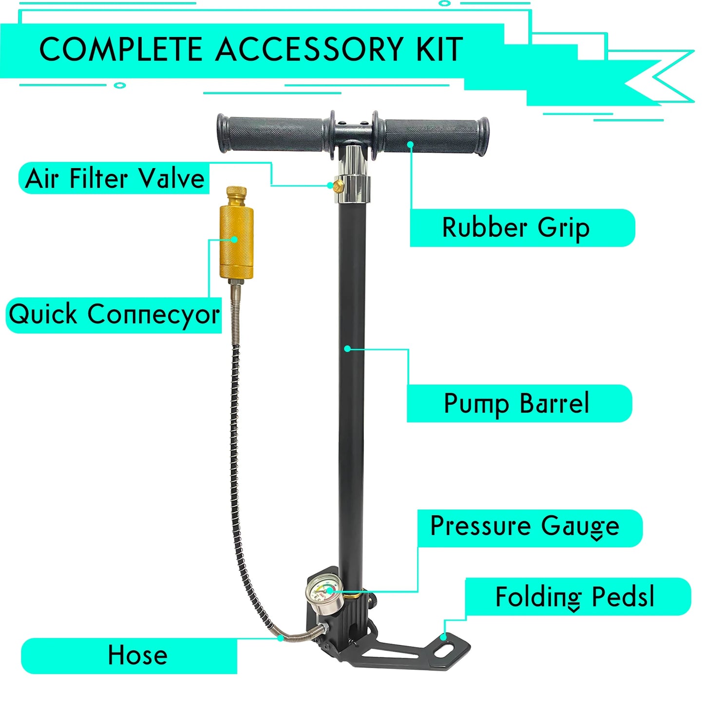 Nuoge 4 Stage PCP Hand Pump High Pressure For HPA Tanks