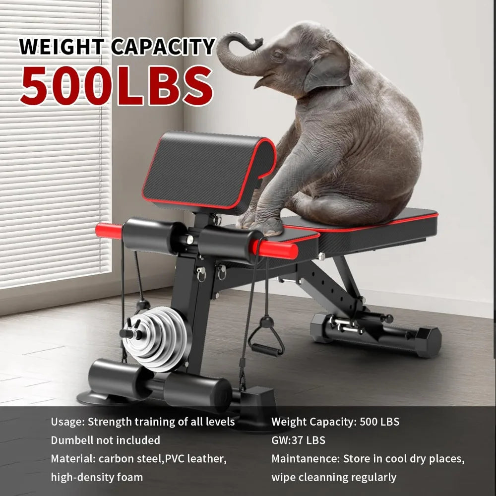 Adjustable Weight  Workout Bench Foldable Home Gym Full Body Workout