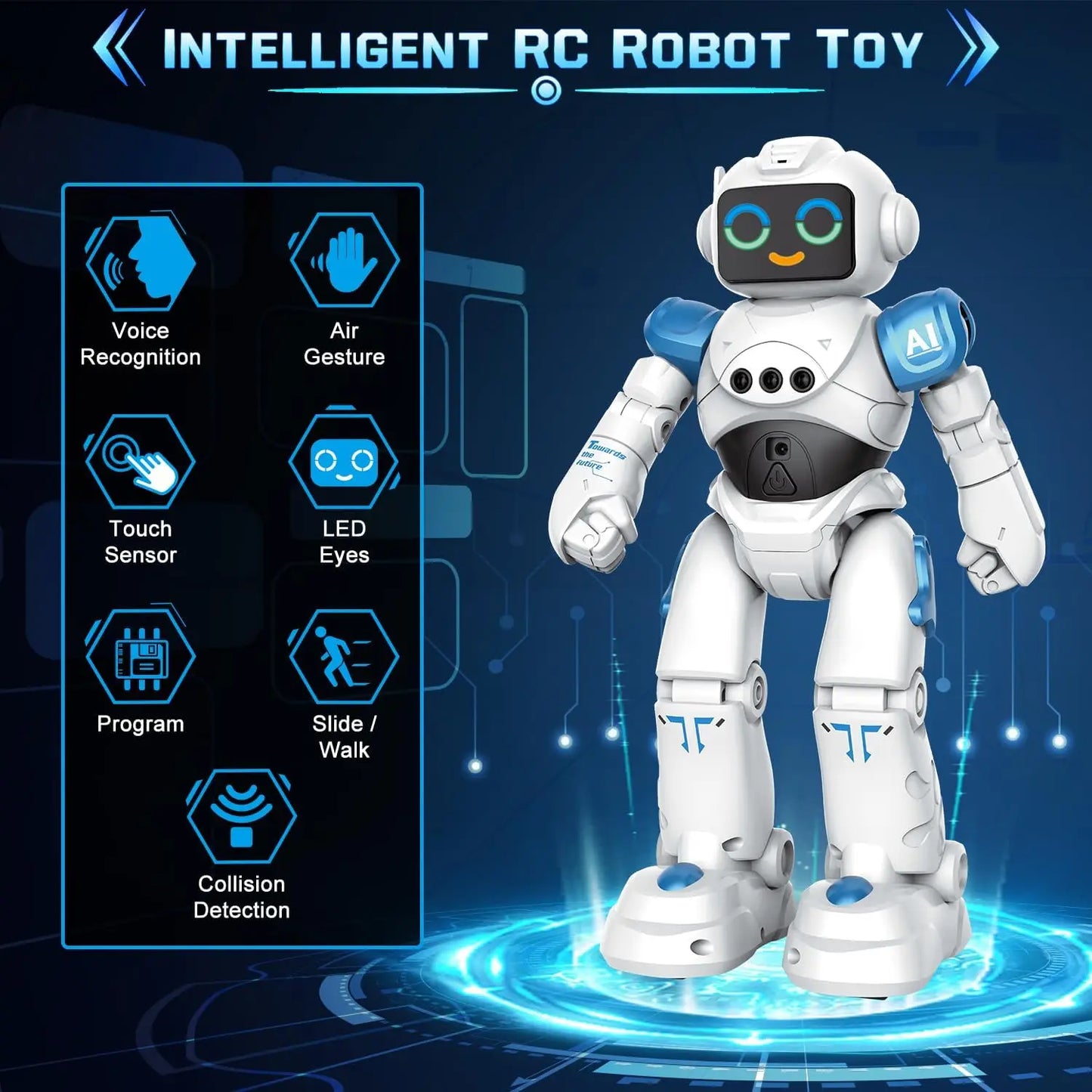 Robot Toy for Kids Smart Talking Voice Remote Control Gesture Sensing Emo Robot Toy