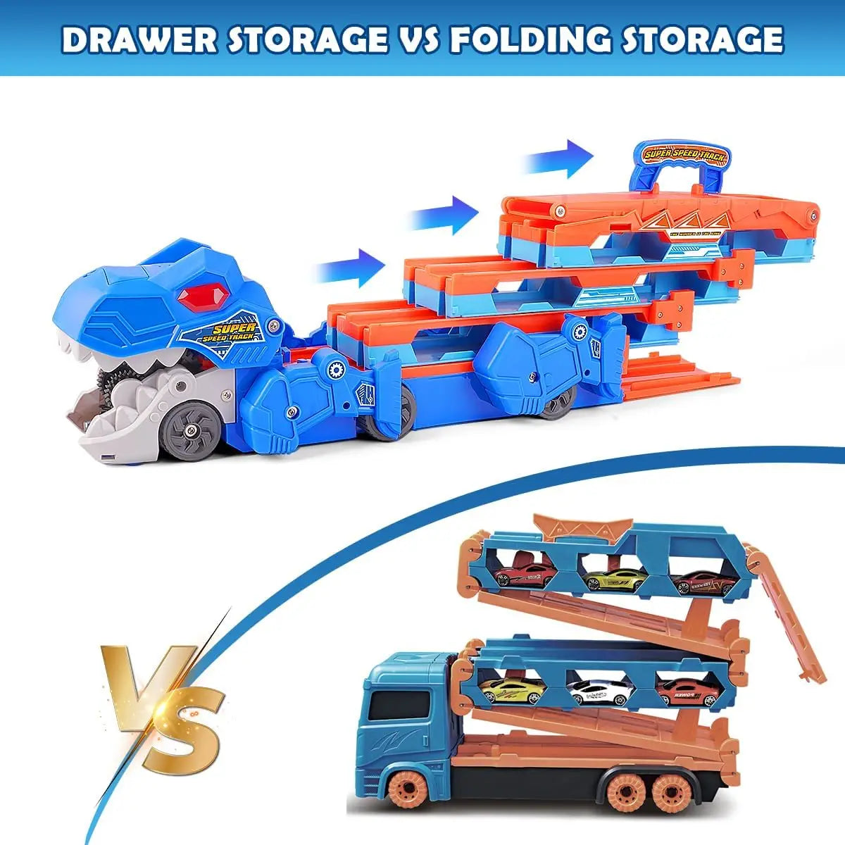 Dinosaur Transport Truck 2 In 1 Ejection Folding Track