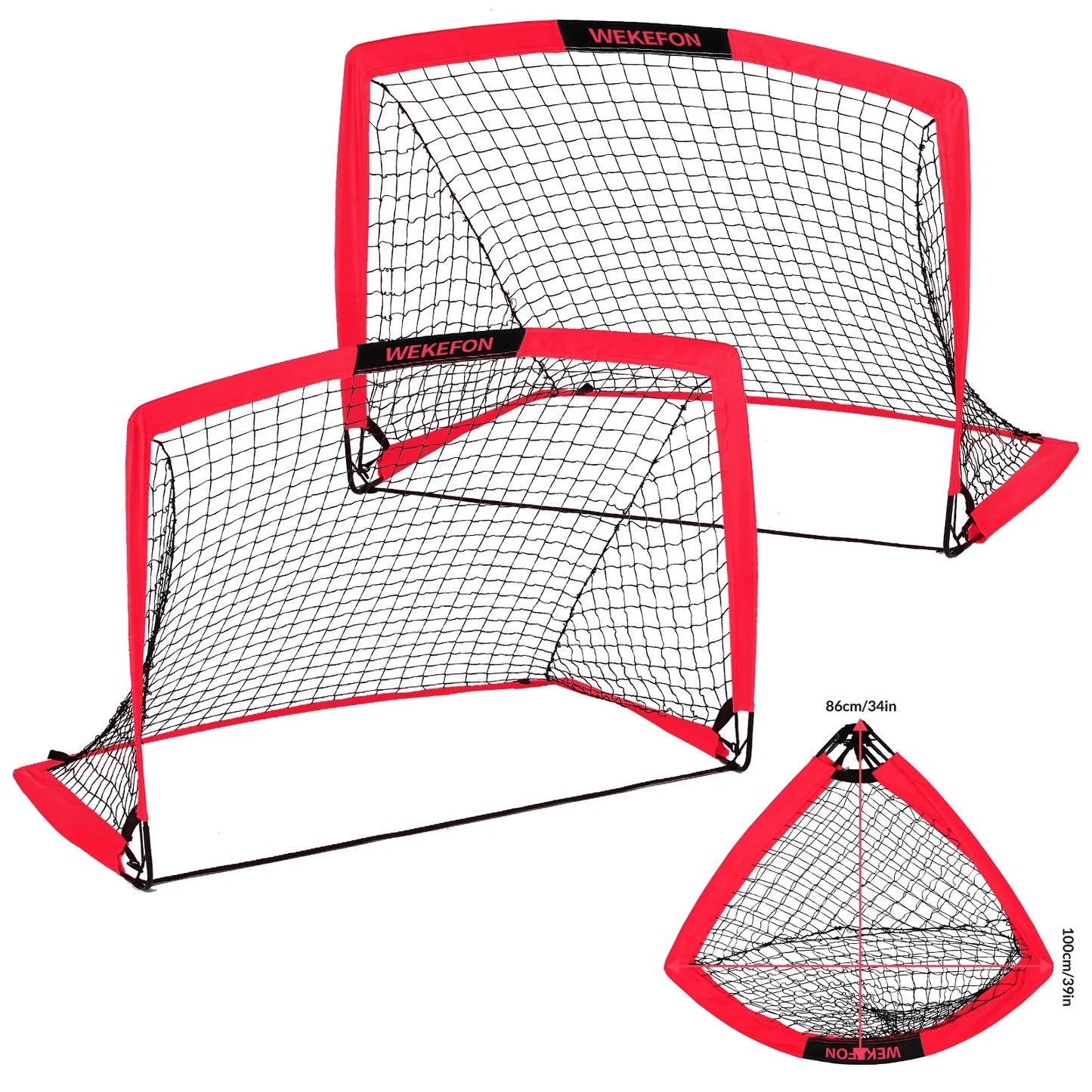 Soccer Goals Set of 2 - Size 3.6'x2.7' Portable Foldable Net