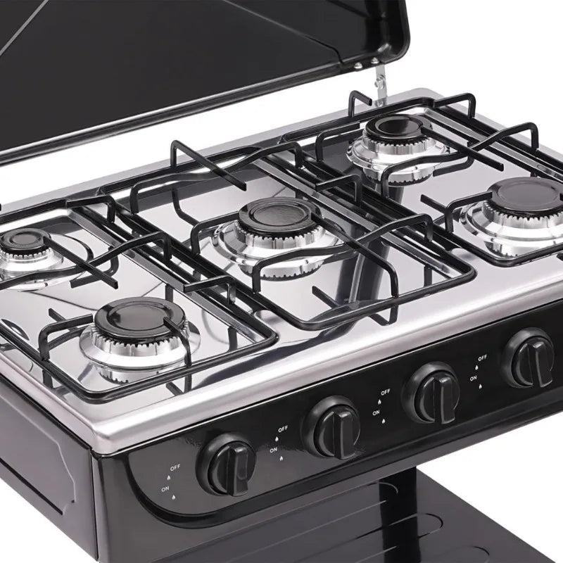 Natural Gas Stove Outdoor 5 Burner Portable Gas Stove with 2 Placement Boards