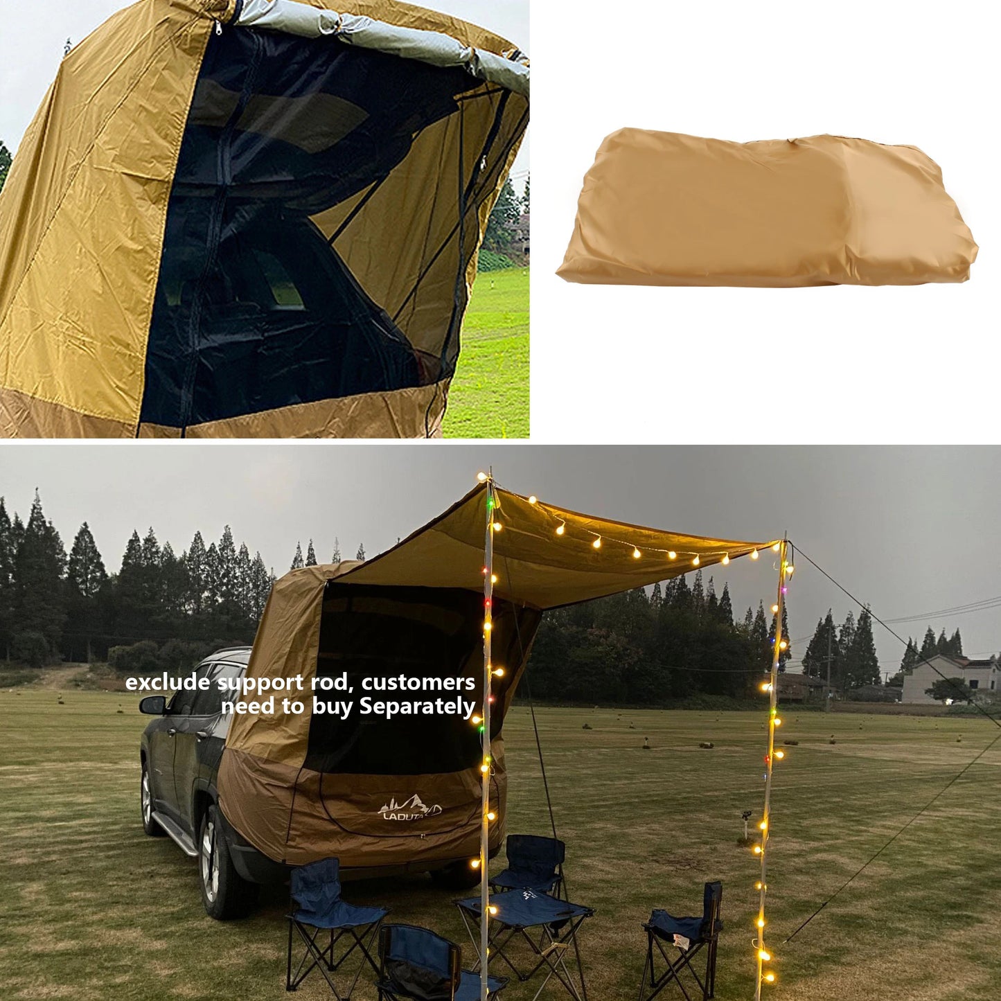 Outdoor Camping Car Tailgate Shade Awning Tent Waterproof