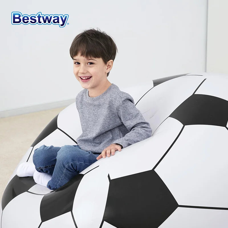 Inflatable Soccer Chair Sofa For Pool Backyard Game Day