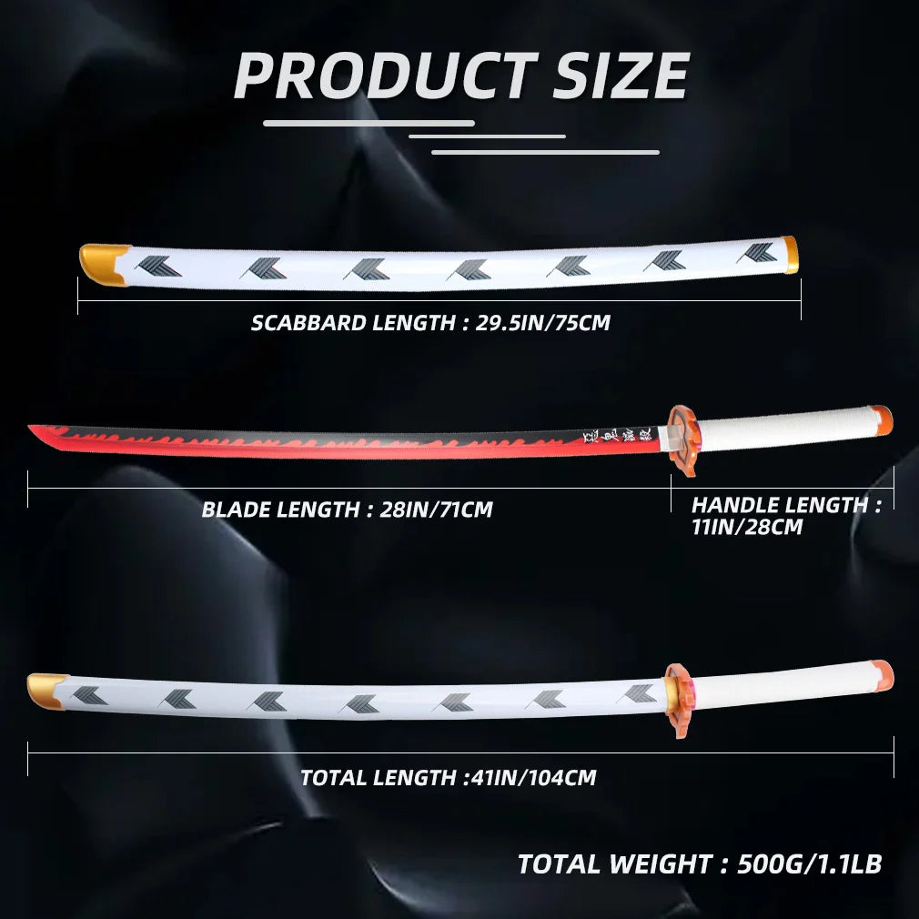 41 Inch Led Light Up Demon Slayer Sword Katana With Belt