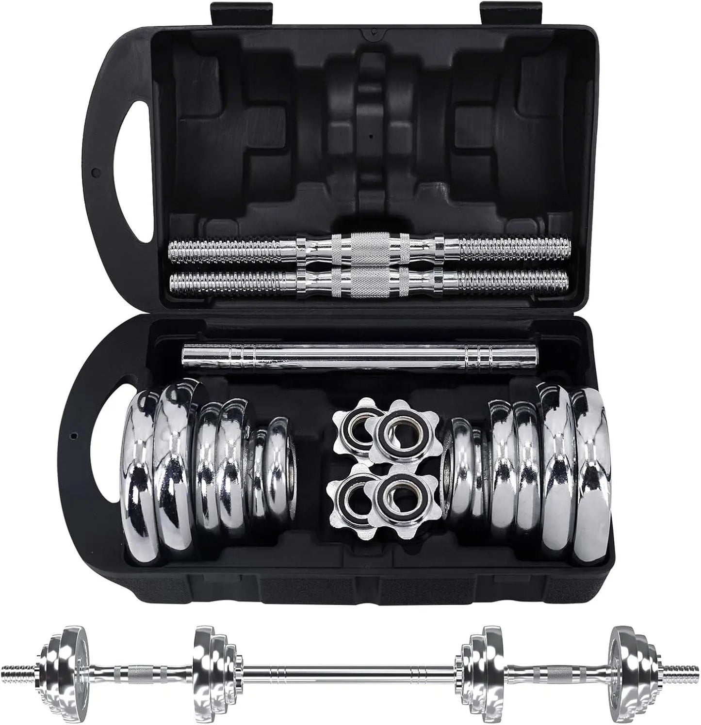 Adjustable Dumbbell Set With Metal Connecting Bar Strength