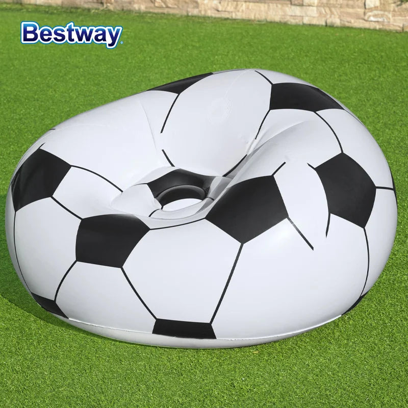 Inflatable Soccer Chair Sofa For Pool Backyard Game Day
