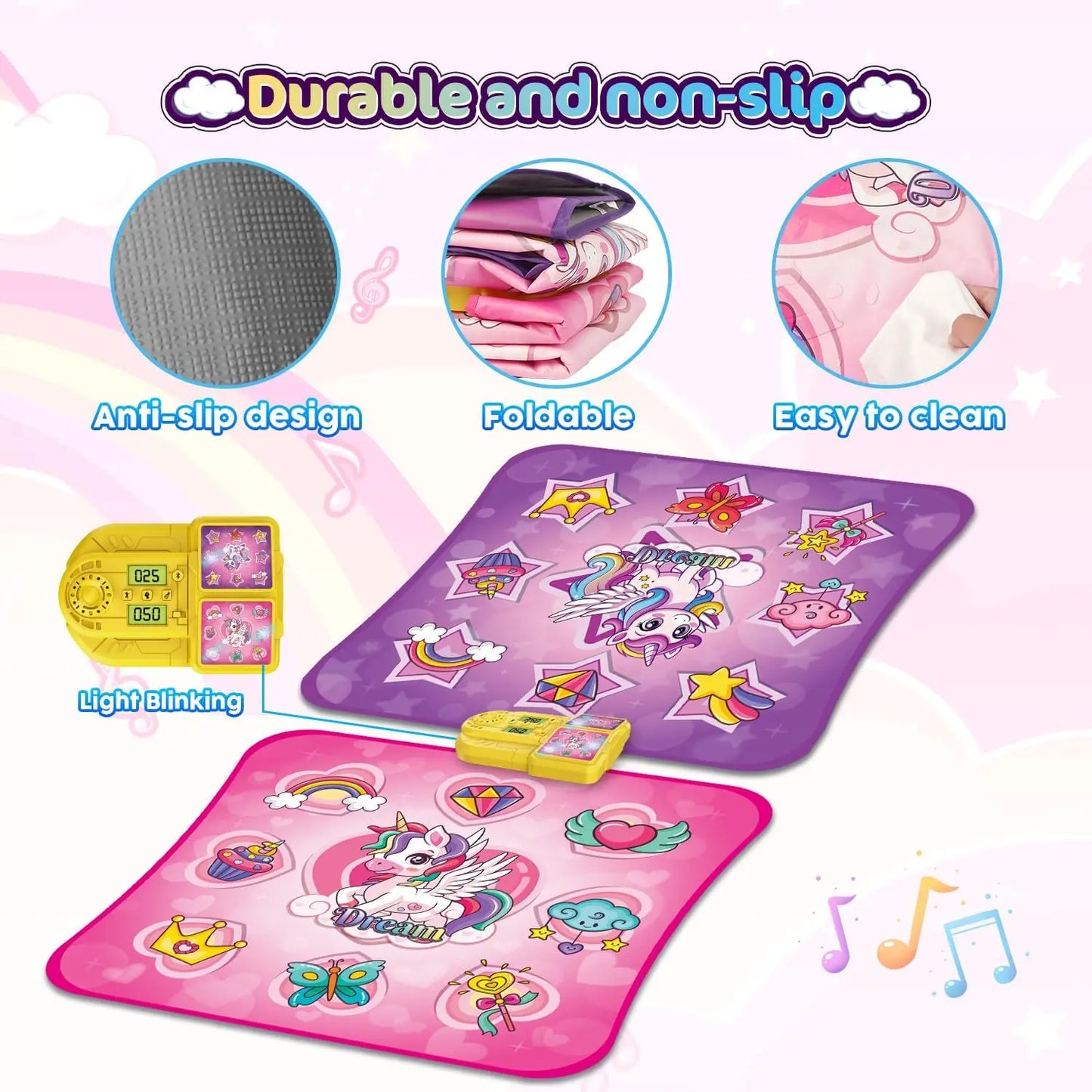 VATOS Unicorn Dance Mat x2 Toys for Girls 9-Level Game