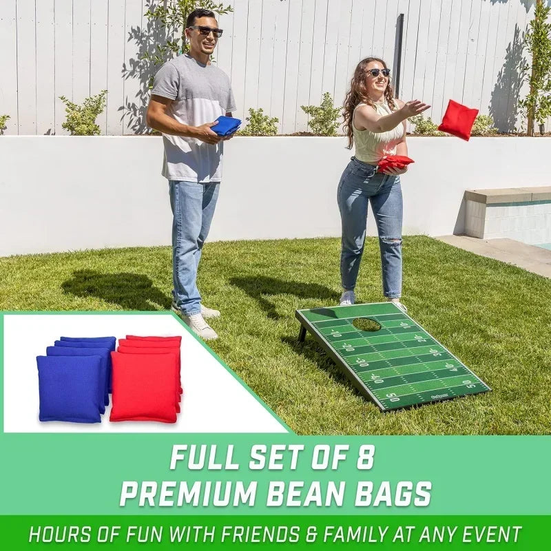 Classic Cornhole Set – Includes 8 Bean Bags, Travel and Game Rules (Choice of Style)