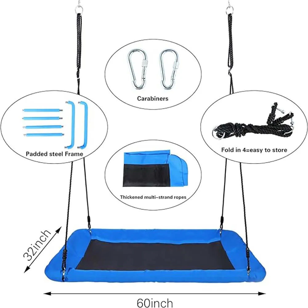 700lb Giant 60" Platform Tree Swing for Kids Rectangular Platform