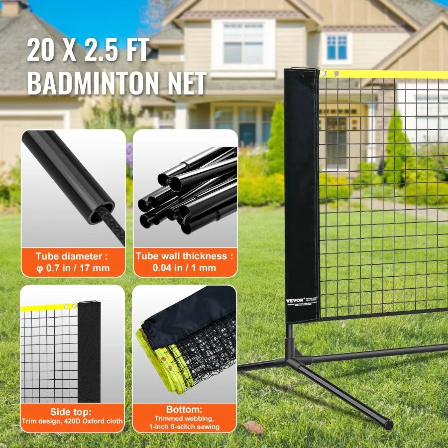 Foldable Portable Badminton Net Set For Volleyball Tennis