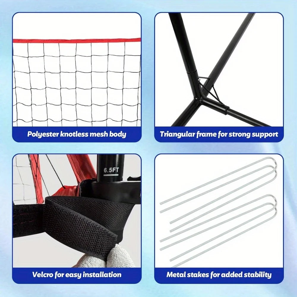 8 X 11 FT Volleyball Practice Net Adjustable Height With Carrying Bag